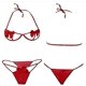 thumbnail image 3 of Women's Cute Bow Tie Cut-out Bra And Underwear Set (red), Sexy Doll Underwear Set Adjustable Lace Up Teddy Underwear Naughty Pajamas Christmas Valenti, 3 of 5