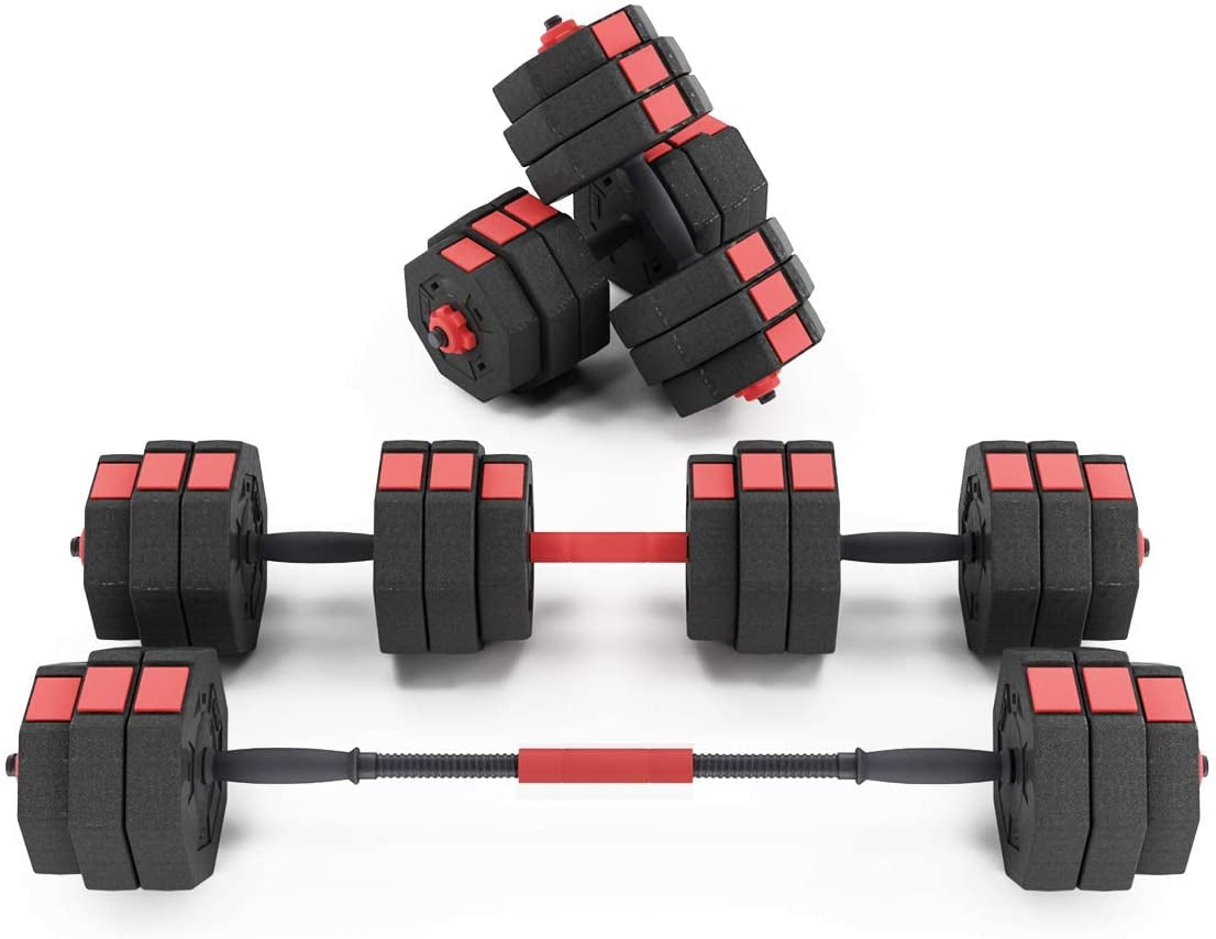Adjustable Dumbbells Weight Set Barbell Convertible 33lbs for Each