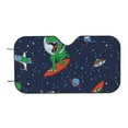 thumbnail image 7 of Haiem Dinosaur Astronaut Space Surfing Car Windshield Sun Shade - Blocks UV Rays Sun Visor Protector, Sunshade to Keep Your Vehicle Cool, Universal Fit SUV Van Sedan-Medium, 7 of 7