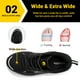 thumbnail image 4 of Zapatos de trabajo FitVille con punta ancha de acero, cuero impermeable, para hombre, 4 of 7