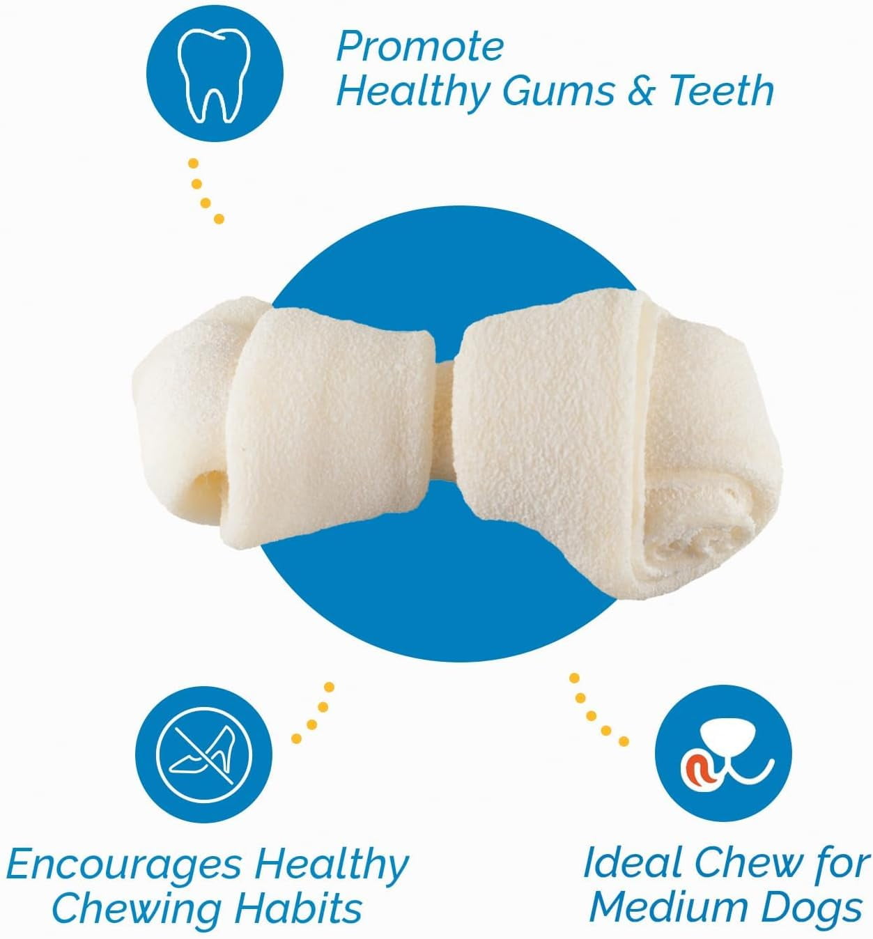 Rawhide Treat Bones | 2-3" | Dog Chews | By 123 Treats (50 Count)