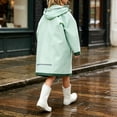 thumbnail image 2 of Fancifize Rain Jacket for Teen Girls Full Zip Long Raincoat Waterproof Hiking Outdoor Outerwear with Pockets, 2 of 6