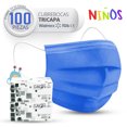 thumbnail image 3 of Cubrebocas Tricapa para Niños 100pz Azul Gaon Tricapa, 3 of 8