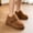 Brown, variant on Bnwani Kids Boots, Warm and Comfortable All-match Daily Causal Girls Bread Shoes