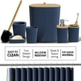 thumbnail image 6 of Hearth & Harbor 20 Piece Bamboo Bathroom Sets, Navy Blue Bathroom Accessories Sets for Minimalistic Bathroom Décor, 6 of 8