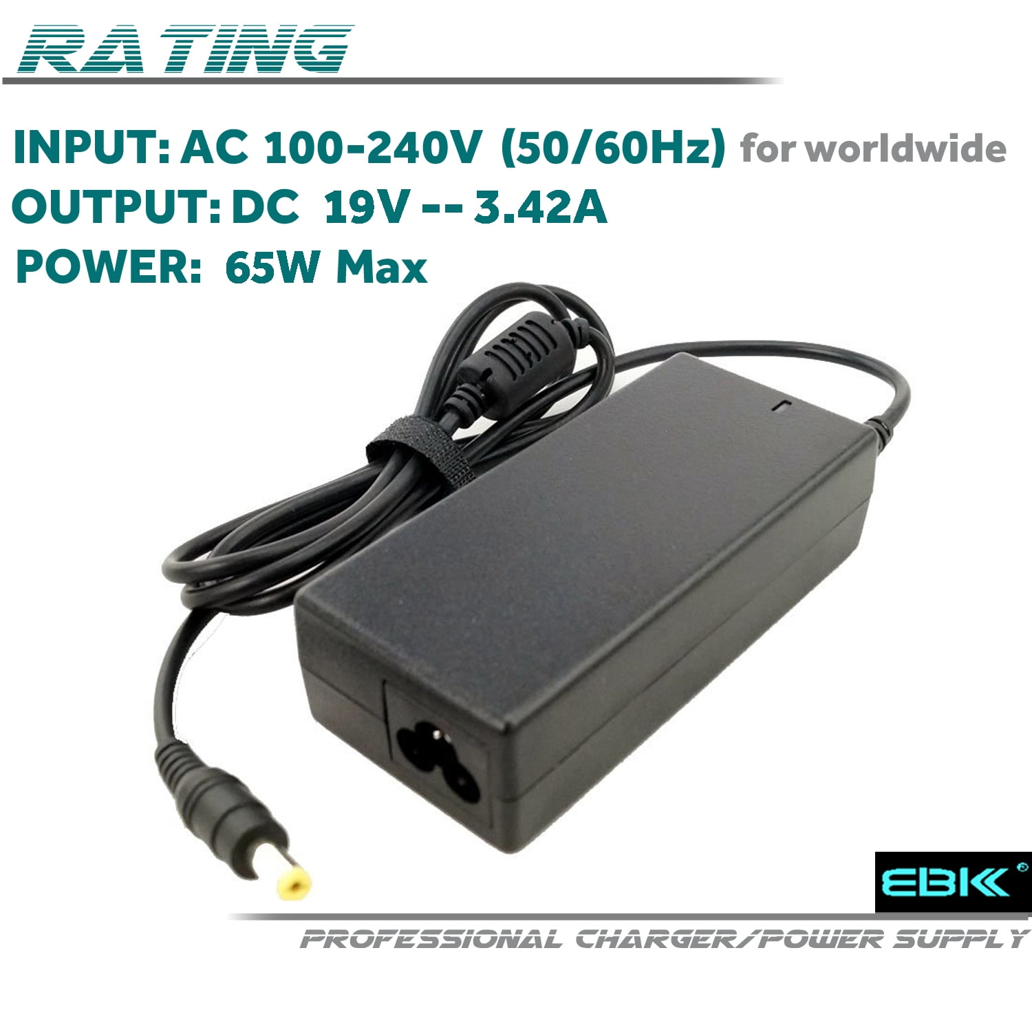 AC Power Supply Cord For Acer Lcd Monitor G246HL G237HL G276HL H236HL S230HL S202HL S231HL S232HL H276HL G236HL G206HL S240HL S220HQL H277H S271HL G247HL H226HQL G226HQL S241HL G206HQL Adapter Charger