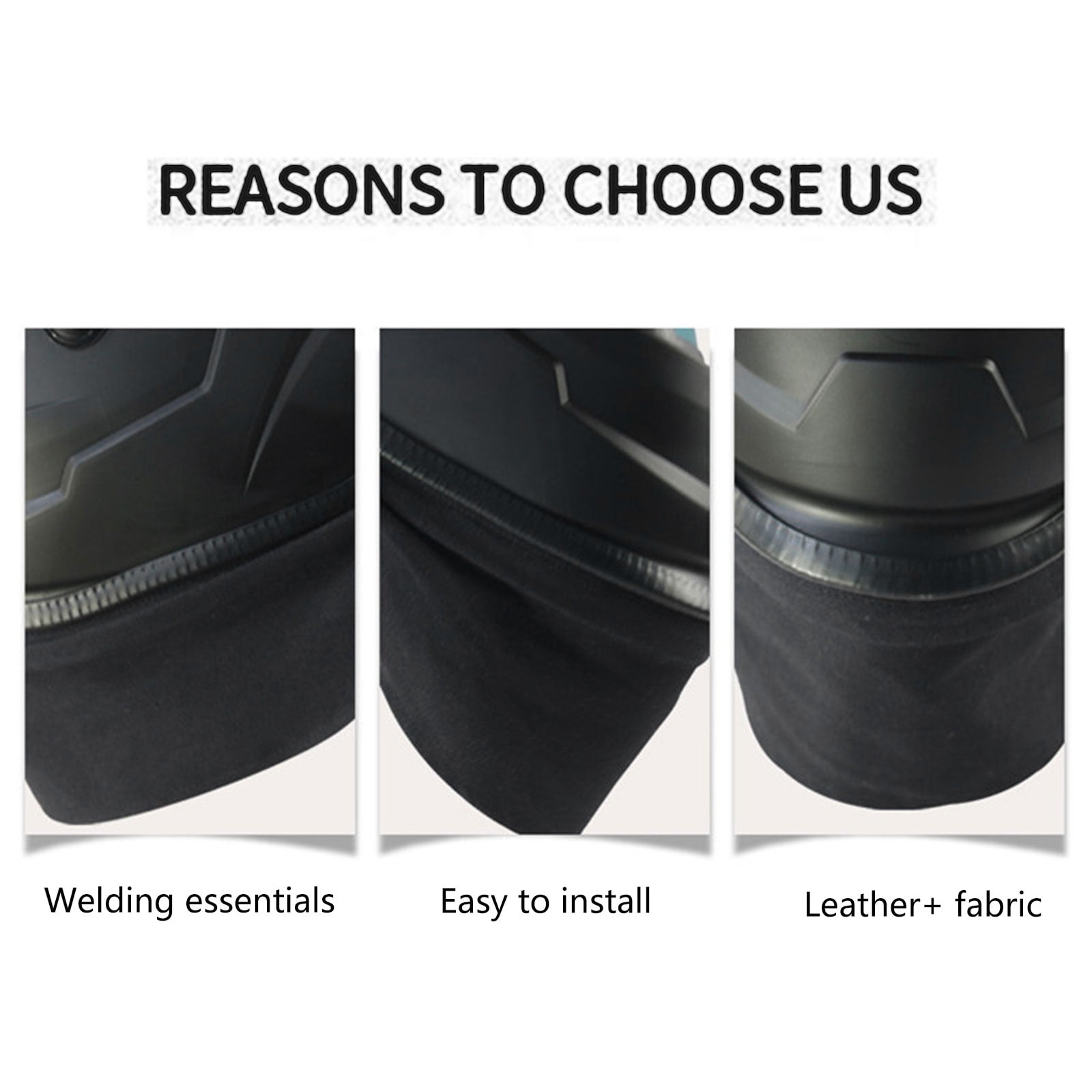 Welding Helmets Protective Covers Bib Pair High Temps Resistant Fabric Secure Clip On Systems For Professional