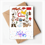 China Panda Landscap National Flag Welcome Back Greeting Cards Envelopes Blank