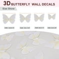 thumbnail image 2 of 24 Pcs 3D Butterfly Wall Stickers Butterfly Removable Sticker Art Decals for Home and Room Decoration White, 2 of 7