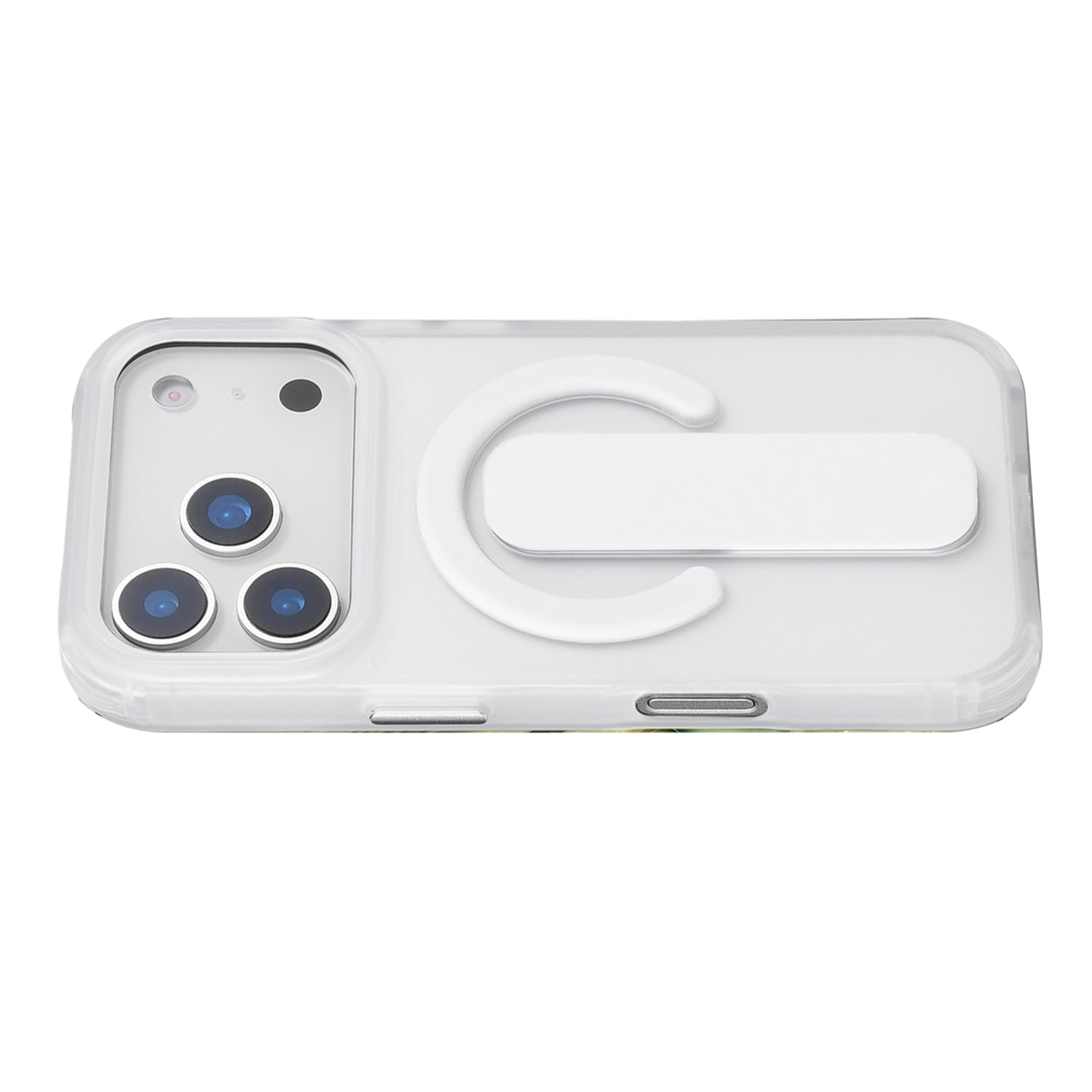 Durable Sophisticated Matte Stand Holder Case with Magsafe for iPhone 17 Pro - White