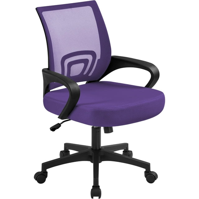Silla de oficina Yaheetech de malla ergonómica con soporte lumbar, color morado