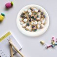 thumbnail image 2 of Kkkded Perles Colorées 2 Pcs Perles Matériel DIY - Rayé, Couleur Contrastée, Lisse avec Trou de Filetage, 2 of 6