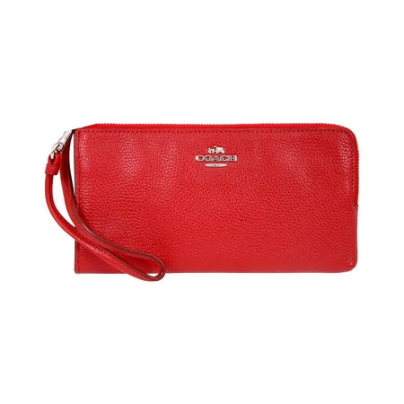 Coach - Coach Polished Pebble Leather Zip Wallet Wristlet Red 538992SVDN8 - 0