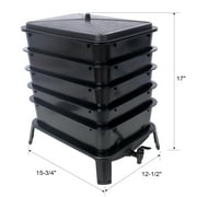 5-Layer Worm Farm Kit 50L, Easy Setup Recycles Food Waste