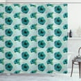 thumbnail image 1 of Ambesonne Tropical Shower Curtain, Hawaiian Jungle Hibiscus, 69"Wx70"L, Seafoam Teal, 1 of 3