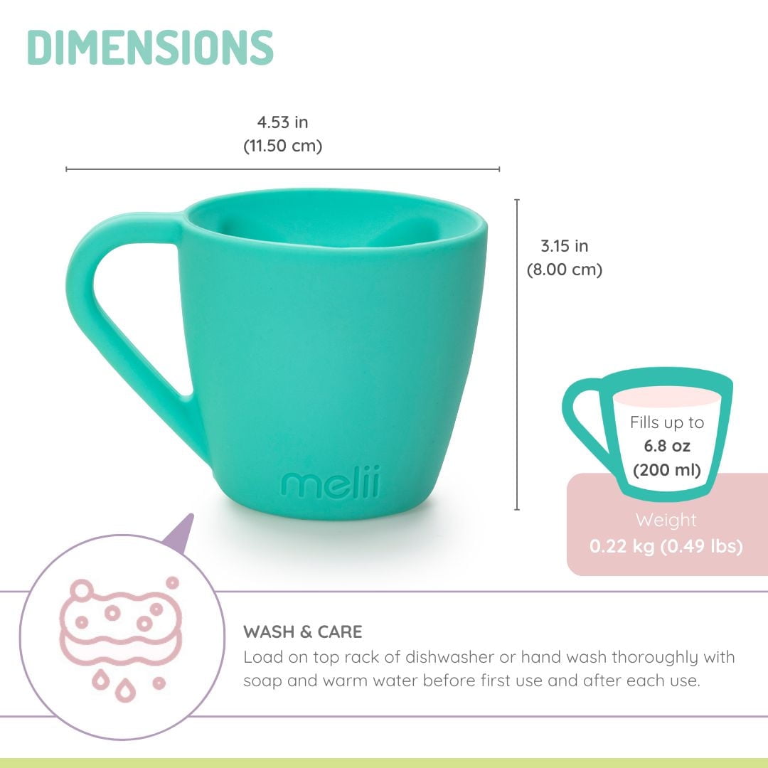 melii Silicone Bear Mug for Toddlers and Kids - Blue