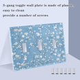 thumbnail image 6 of WOBOGO Light Blue Background with White Floral Pattern 2-hole Switch Plates PC Flame Retardant Plastic Material Glossy Finish Smooth Touch 4.56x4.48x0.27in, 6 of 8
