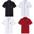thumbnail image 2 of Veste de Chef à Manches Courtes et Longues Unisexe Uniforme de Service de Cuisine d'Hôtel, 2 of 5