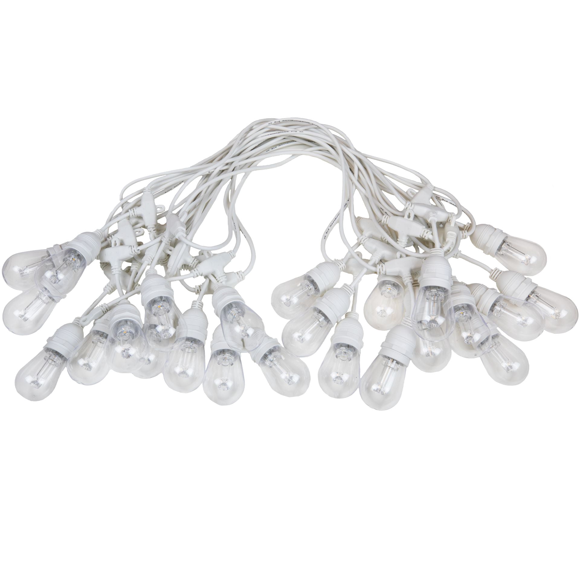Novelty Lights 24 Feet S14 LED RGB+WW Color Changing Outdoor String Light Set (White Wire)