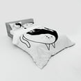 thumbnail image 2 of Ambesonne Cat Bedding Set 4 Pcs, Ying Yang Black White Art, Queen, Black White, 2 of 2
