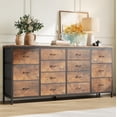 thumbnail image 1 of 14 cajón cómoda 63 pulgada fabric cómoda mesa de TV con power outlet para 65 70 75 pulgada TV long entertainment center para dormitorio closet sala de estar entrada, 1 of 7