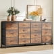 thumbnail image 1 of 14 cajón cómoda 63 pulgada fabric cómoda mesa de TV con power outlet para 65 70 75 pulgada TV long entertainment center para dormitorio closet sala de estar entrada, 1 of 7