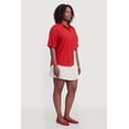 thumbnail image 3 of Women's Plus Size Solid Short Sleeve Button Front Shirt, 3 of 4