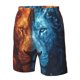 thumbnail image 4 of Fotbe Red And Blue Fire Lion Trajes de Baño Estampados para Hombre, Shorts de Verano de Secado Rápido, Ropa de Playa, Bañadores-3X-Large, 4 of 6