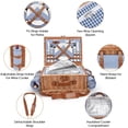thumbnail image 4 of Cesta de pícnic con tejido de sauce para 2 personas con manta impermeable y hielera, 4 of 9