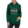 thumbnail image 5 of Brondbend Hoodies Womens Pull over Sweatshirt for Womens Long Sleeved Drawstring Pullover Print Warm Comfortable Loose Fit Tops Ladies Outdoor Workout Fall Winter Wear Army Green, 5 of 7
