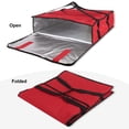 thumbnail image 7 of Large Insulated Pizza Carrier Bag for up to 3 Count 18" Pizzas with Ventilation andVelcro Closure for Pizza Delivery, Food Deliveries and Food Transport in Red in 20"L x 20"W x 6"H, 7 of 7