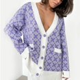 thumbnail image 2 of Vedolay Women's Cardigan Sweaters Long Sleeve Open Front Knit with Pockets Purple,S, 2 of 5