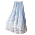 thumbnail image 2 of Haivin Maxi Skirts for Women Floral Chiffon Elastic High Waist Flowy Ruffle Long Skirt, 2 of 8