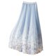 thumbnail image 1 of Falda Larga de Verano Señoras Casual Malla Floral Impresa Mediana Larga Falda Plisada, una Línea Mitad Del Cuerpo de la Falda de Hilo para la Primavera, 1 of 8