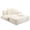 Beige, variant on Hommoo Luxurious Plush Corduroy Chaise Lounge with 3 Pillows & Storage Pocket, Convertible Sofa Couch Bed Sleeper with Frameless Design & Compression Foam, Light Grey