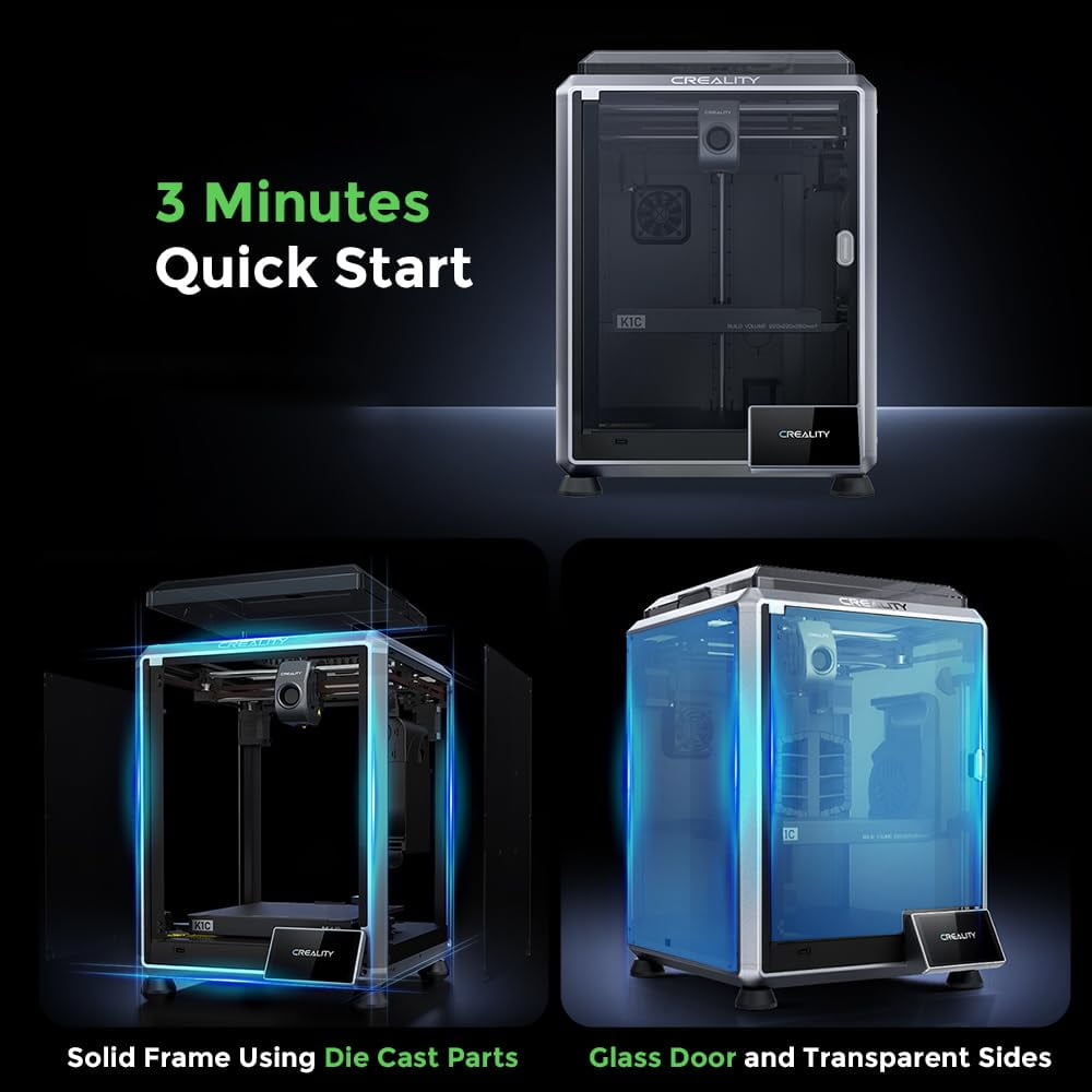 Creality K1C 3D Printer, 600mm/s High-Speed Core XY, Auto Leveling