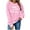 Pink, variant on Women's Fashion Long Sleeve Round Neck T-Shirt Printing Loose Blouse Hoodless Sweatshirts Pink S