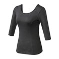 thumbnail image 2 of TFixol Camiseta deportiva calada para mujer con espalda en V y media manga, 2 of 8
