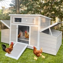 58" Chicken Coop,Outdoor Large Chicken Coop with 6 Nesting Boxes,Weatherproof Poultry Cage,Removable Tray for Farm, Backyard