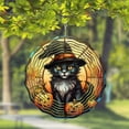 thumbnail image 3 of Birdeem Hallowen Cats in the Hat Rotating Wind Chime Garden Decorations, 3 of 9