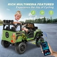 thumbnail image 5 of Funcid 12 Volt Ride on Toys for Toddlers Ride on Cars with Remote Control, Battery Powered Ride on Truck Car w/ Bluetooth Music, LED Lights, Spring Suspension, 3 Speeds, Green, 5 of 12