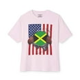 thumbnail image 4 of Jamaica Flag + USA Flag Pride T-shirt | Jamaican + American Flag Rip 4th Of July | Funny Viral Latino Tees | Unisex - 4 Colors, 4 of 10