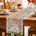 thumbnail image 5 of Easter Table Runner 70 Inches Long Farmhouse Dress Scarves, Rabbit Colorful Eggs Flowers Plants Wooden Grain Dining Tablerunner for Coffee Table/Kitchen Island/Party Décor, 13" x 70", 5 of 8