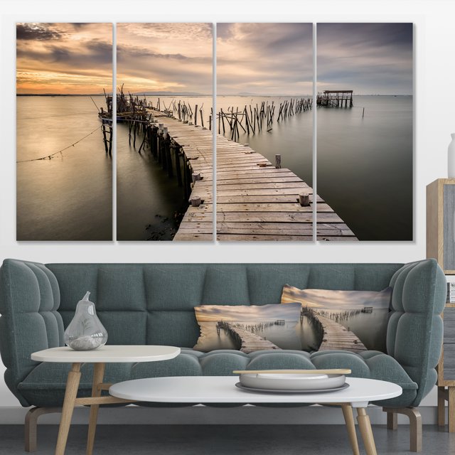 Carrasqueira Vieille Jetée en Bois - Impression d'Art Photo sur Toile du Bord de Mer