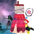thumbnail image 1 of Disney Moana 2 niñas Cosplay princesa vestidos de fiesta de verano niños ropa de aventura vintage conjunto Moana disfraz de pollito cerdo, 1 of 5