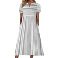 thumbnail image 1 of B91xZ Robes Printemps Été pour Femmes Décontractées Simples T-Shirt Robe Ample, Gris TTG, 1 of 5