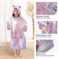 thumbnail image 4 of BZSMCE Wearable Blanket Hoodie Fashion Pink Feathers and Sparkles Home Wear, 4 of 7