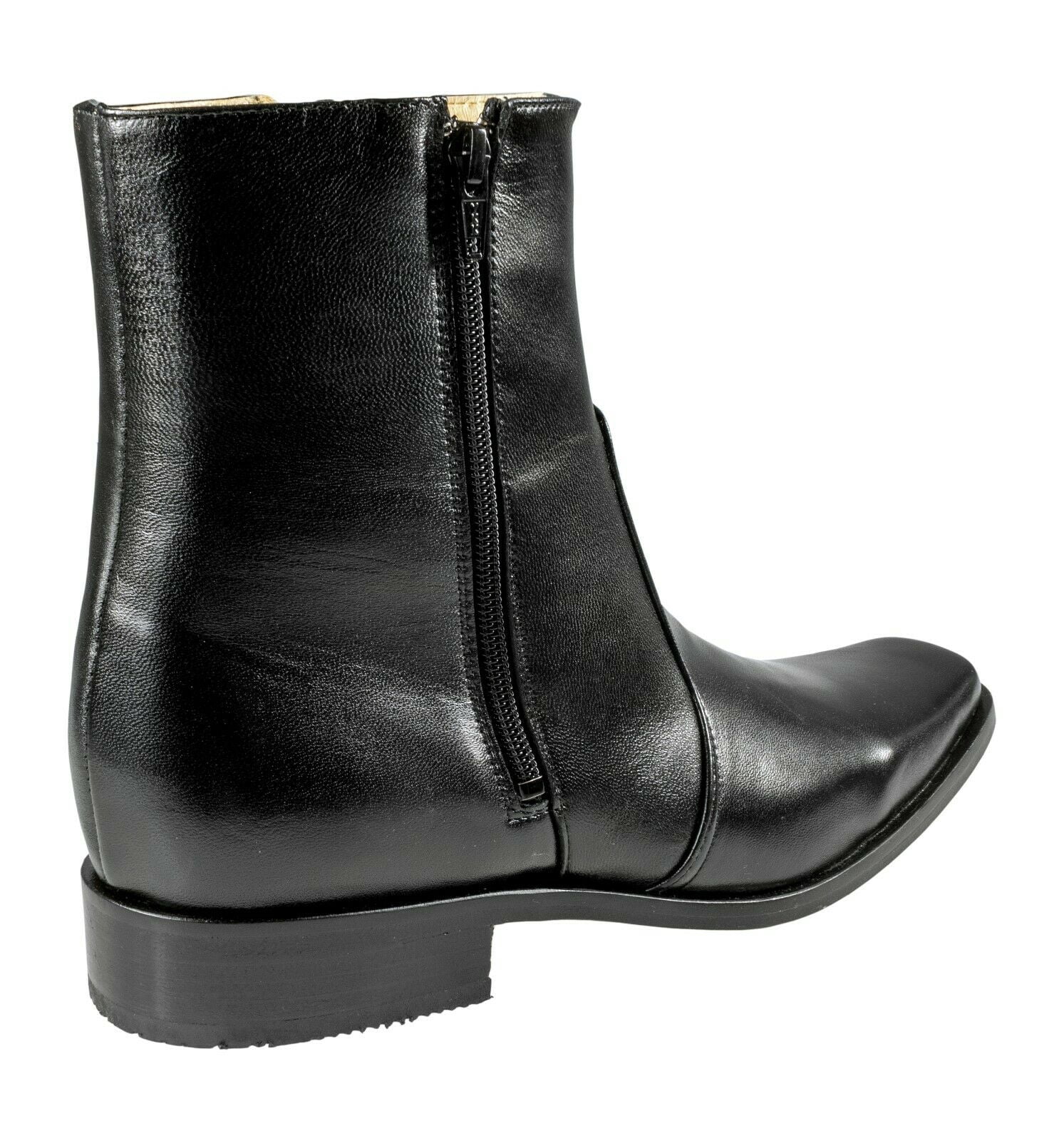 Stivaletti Caviglia Uomo El Besserro Pelle Nera - Botas De Vestir 1912 - Made In Mexico