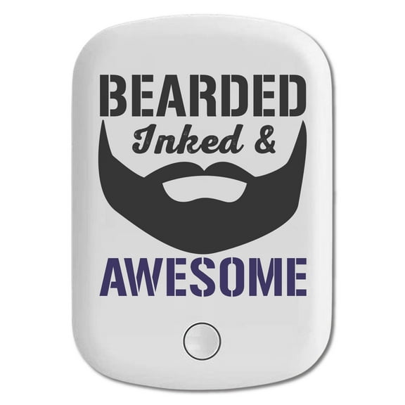 DistinctInk Magnetic Battery Pack, 5000 mAh Wireless Portable Charger with USB-C Cable, Compatible with MagSafe iPhone 14 / 13 / 12 Series - Bearded Inked & Awesome