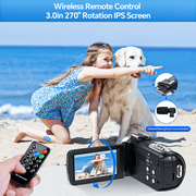 Campark 4K Video Camera Digital Camcorder 42MP Vlogging Camera for YouTube with LED Light Remote Control